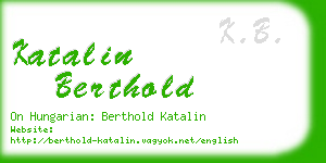 katalin berthold business card